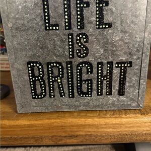 Demdaco Gray Metal Sign with fairy light set.